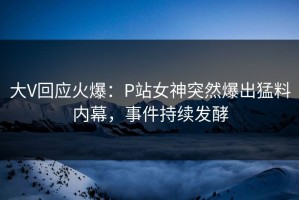 大V回应火爆：P站女神突然爆出猛料内幕，事件持续发酵