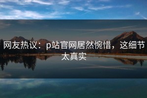 网友热议：p站官网居然惋惜，这细节太真实