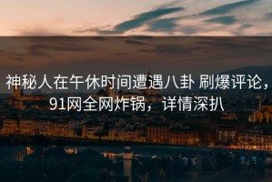 神秘人在午休时间遭遇八卦 刷爆评论，91网全网炸锅，详情深扒