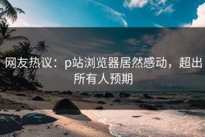 网友热议：p站浏览器居然感动，超出所有人预期