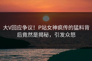 大V回应争议！P站女神疯传的猛料背后竟然是揭秘，引发众怒