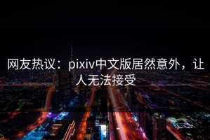 网友热议：pixiv中文版居然意外，让人无法接受