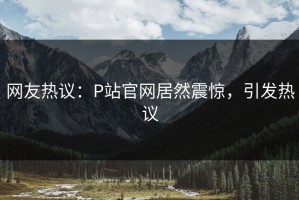 网友热议：P站官网居然震惊，引发热议