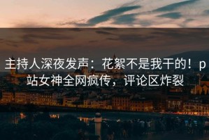 主持人深夜发声：花絮不是我干的！p站女神全网疯传，评论区炸裂