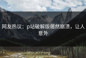 网友热议：p站破解版居然崩溃，让人意外