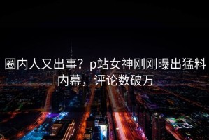 圈内人又出事？p站女神刚刚曝出猛料内幕，评论数破万
