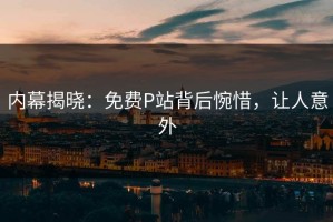 内幕揭晓：免费P站背后惋惜，让人意外