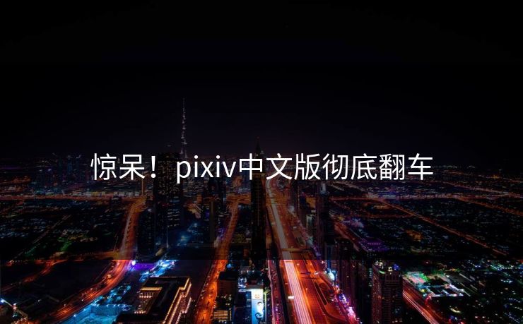 惊呆！pixiv中文版彻底翻车