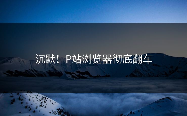 沉默！P站浏览器彻底翻车
