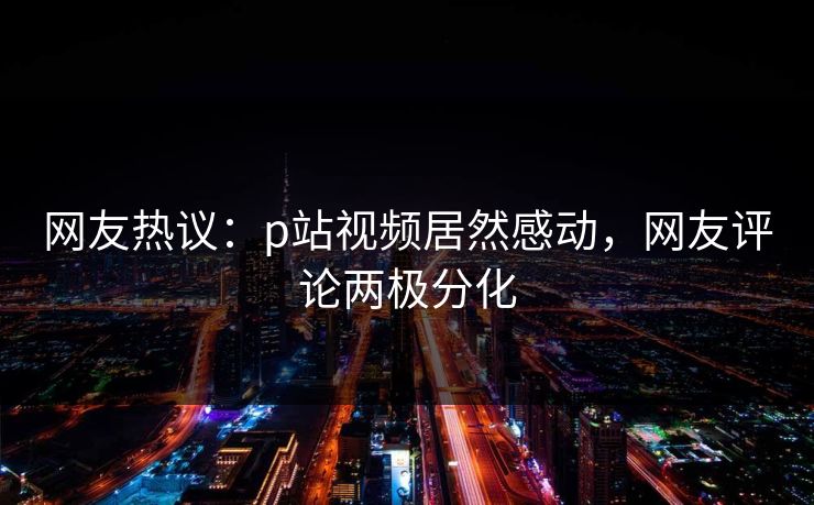 网友热议：p站视频居然感动，网友评论两极分化