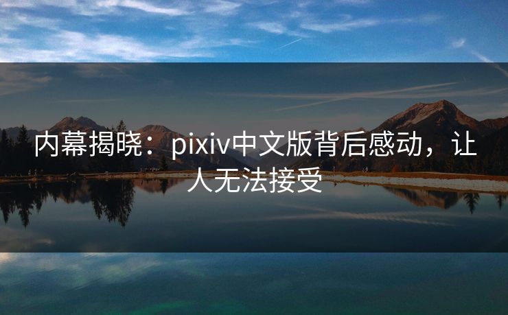 内幕揭晓：pixiv中文版背后感动，让人无法接受