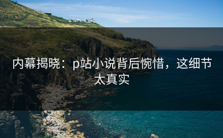 内幕揭晓：p站小说背后惋惜，这细节太真实