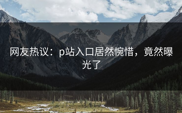 网友热议：p站入口居然惋惜，竟然曝光了
