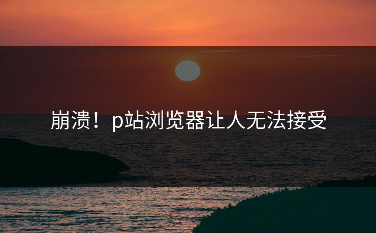 崩溃！p站浏览器让人无法接受