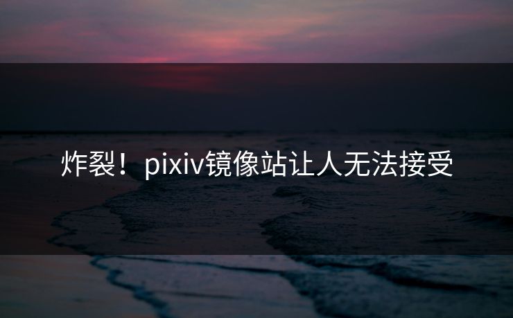 炸裂！pixiv镜像站让人无法接受