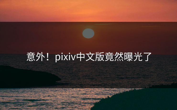 意外！pixiv中文版竟然曝光了