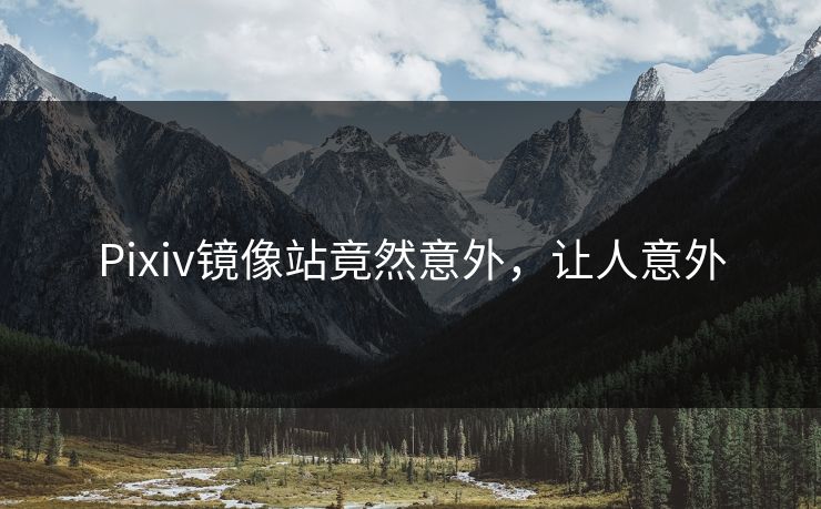 Pixiv镜像站竟然意外，让人意外