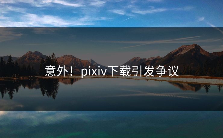 意外！pixiv下载引发争议